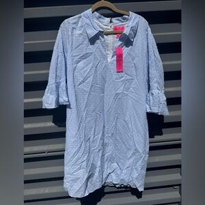 Lilly Pulitzer Light Blue Textured Shirt Dress